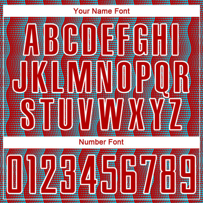 Custom Red Lakes Blue-White Geometric Shape Sublimation Soccer Uniform Jersey