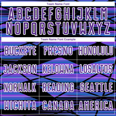 Custom Black Purple-White Line Sublimation Soccer Uniform Jersey