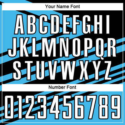 Custom Sky Blue White-Black Line Sublimation Soccer Uniform Jersey