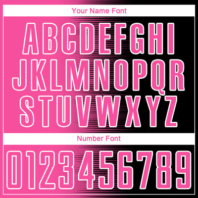Custom Black Pink-White Gradient Line Sublimation Soccer Uniform Jersey