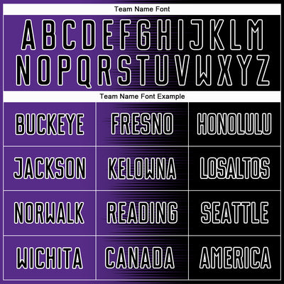 Custom Black Purple-White Gradient Line Sublimation Soccer Uniform Jersey