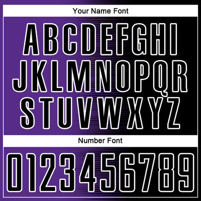 Custom Black Purple-White Gradient Line Sublimation Soccer Uniform Jersey