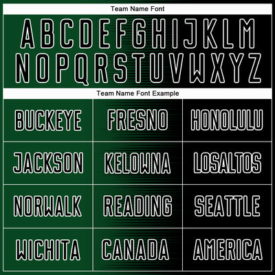 Custom Black Green-White Gradient Line Sublimation Soccer Uniform Jersey