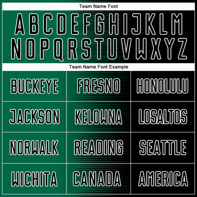 Custom Black Kelly Green-White Gradient Line Sublimation Soccer Uniform Jersey