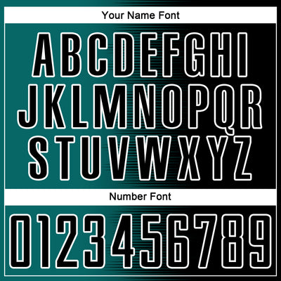 Custom Black Teal-White Gradient Line Sublimation Soccer Uniform Jersey