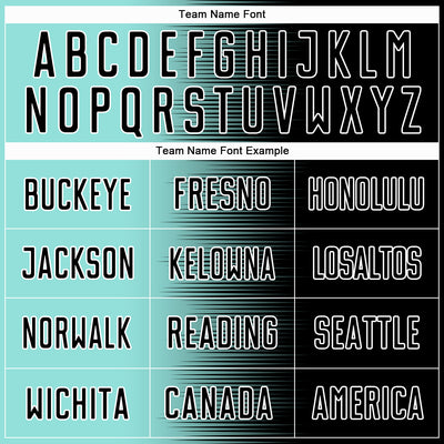 Custom Black Ice Blue-White Gradient Line Sublimation Soccer Uniform Jersey