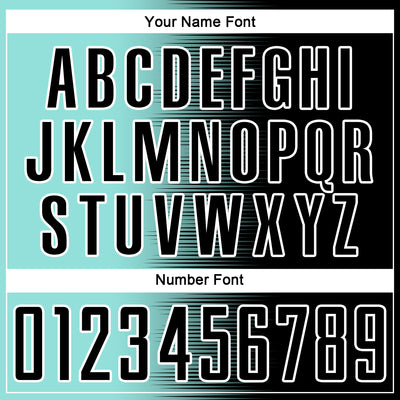 Custom Black Ice Blue-White Gradient Line Sublimation Soccer Uniform Jersey