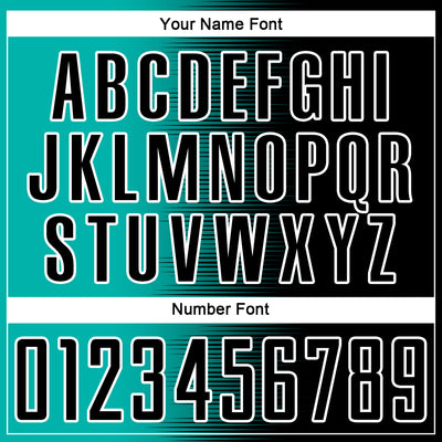 Custom Black Aqua-White Gradient Line Sublimation Soccer Uniform Jersey