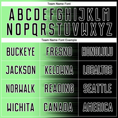 Custom Black Pea Green-White Gradient Line Sublimation Soccer Uniform Jersey