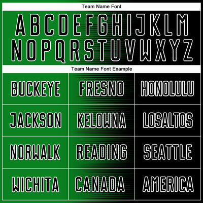 Custom Black Grass Green-White Gradient Line Sublimation Soccer Uniform Jersey