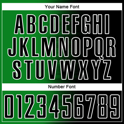 Custom Black Grass Green-White Gradient Line Sublimation Soccer Uniform Jersey