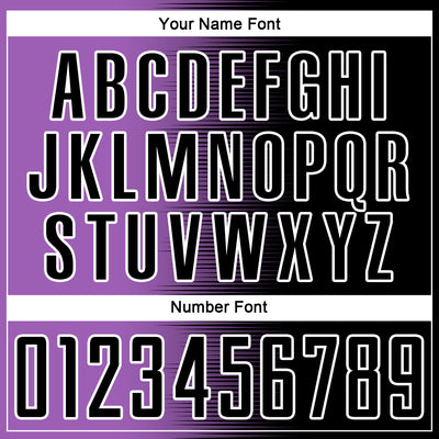 Custom Black Medium Purple-White Gradient Line Sublimation Soccer Uniform Jersey