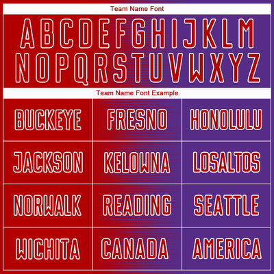 Custom Red Purple-White Gradient Line Sublimation Soccer Uniform Jersey