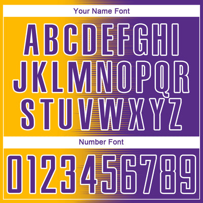 Custom Purple Gold-White Gradient Line Sublimation Soccer Uniform Jersey