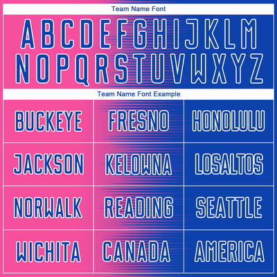 Custom Thunder Blue Pink-White Gradient Line Sublimation Soccer Uniform Jersey