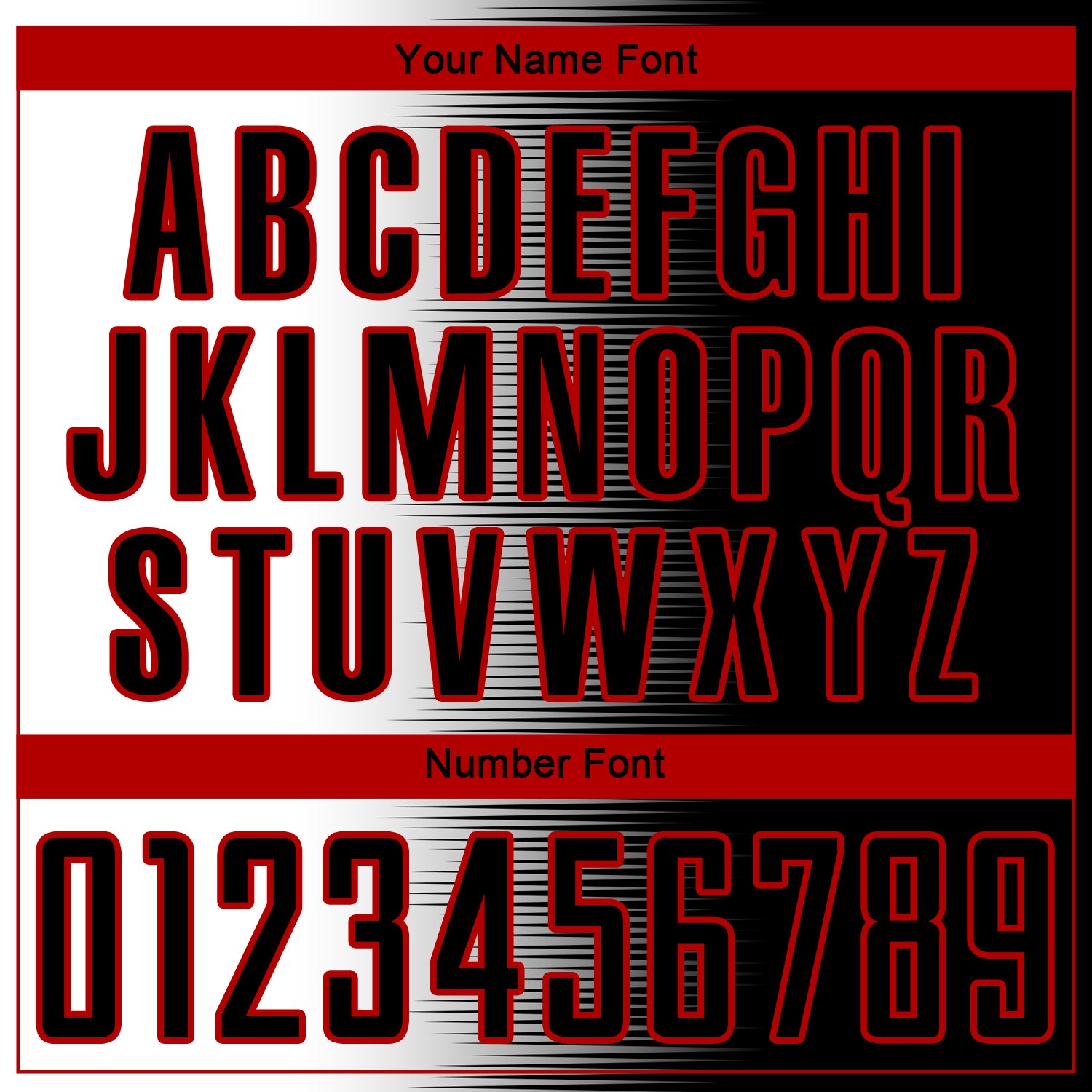 Custom Black White-Red Gradient Line Sublimation Soccer Uniform Jersey