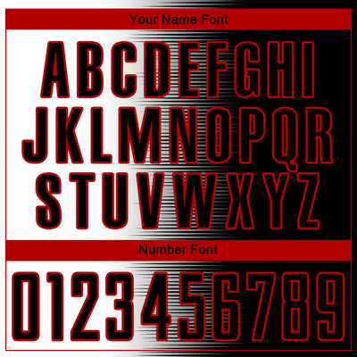 Custom Black White-Red Gradient Line Sublimation Soccer Uniform Jersey