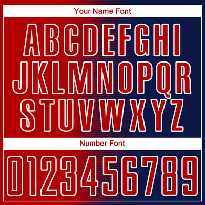 Custom Navy Red-White Gradient Line Sublimation Soccer Uniform Jersey
