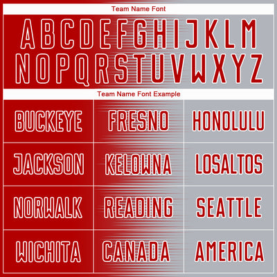 Custom Red Gray-White Gradient Line Sublimation Soccer Uniform Jersey