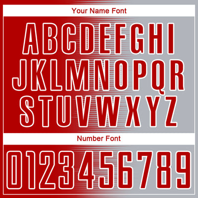Custom Red Gray-White Gradient Line Sublimation Soccer Uniform Jersey