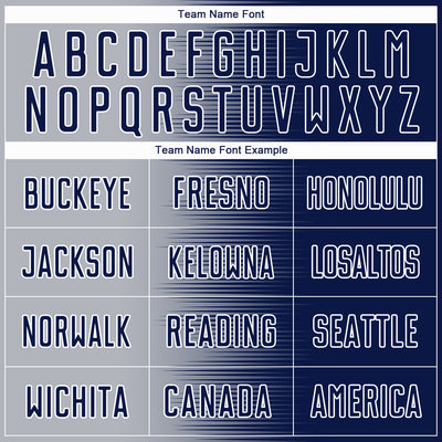 Custom Navy Gray-White Gradient Line Sublimation Soccer Uniform Jersey