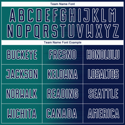 Custom Navy Teal-White Gradient Line Sublimation Soccer Uniform Jersey