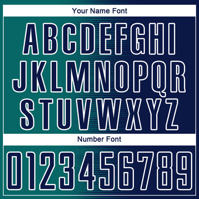 Custom Navy Teal-White Gradient Line Sublimation Soccer Uniform Jersey