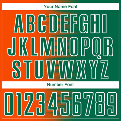 Custom Kelly Green Orange-White Gradient Line Sublimation Soccer Uniform Jersey