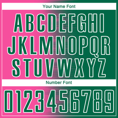 Custom Kelly Green Pink-White Gradient Line Sublimation Soccer Uniform Jersey