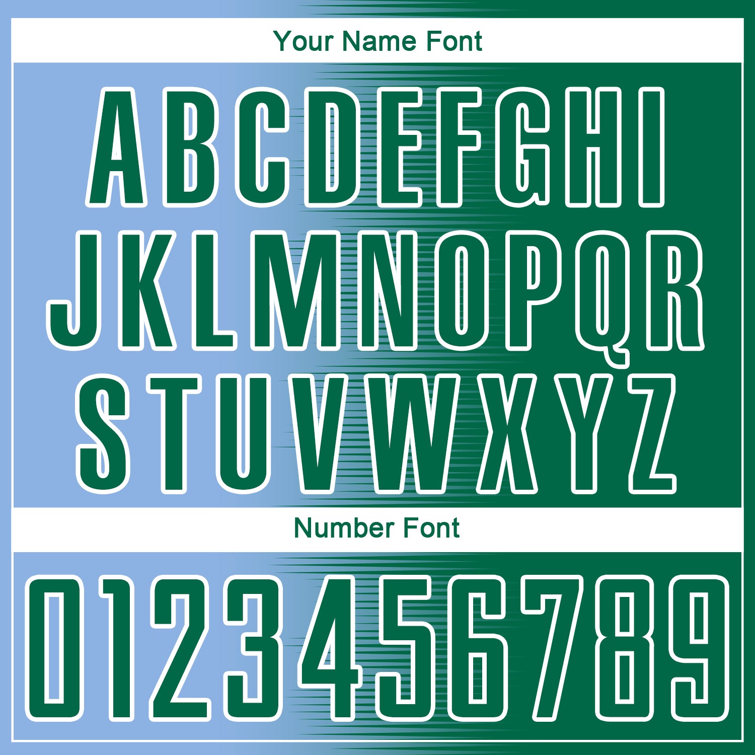 Custom Kelly Green Light Blue-White Gradient Line Sublimation Soccer Uniform Jersey