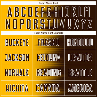 Custom Brown Gold-White Gradient Line Sublimation Soccer Uniform Jersey