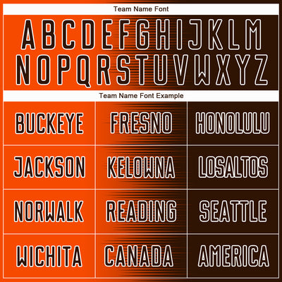 Custom Brown Orange-White Gradient Line Sublimation Soccer Uniform Jersey