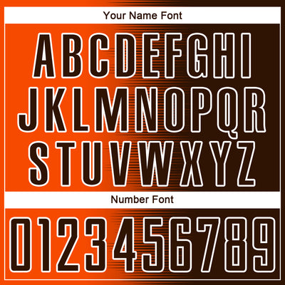 Custom Brown Orange-White Gradient Line Sublimation Soccer Uniform Jersey