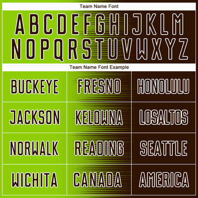 Custom Brown Neon Green-White Gradient Line Sublimation Soccer Uniform Jersey