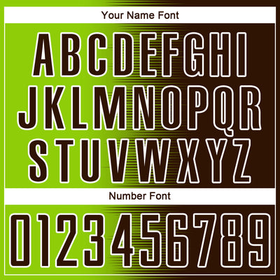 Custom Brown Neon Green-White Gradient Line Sublimation Soccer Uniform Jersey