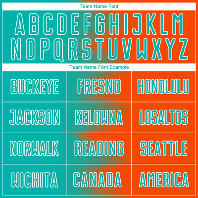 Custom Orange Aqua-White Gradient Line Sublimation Soccer Uniform Jersey