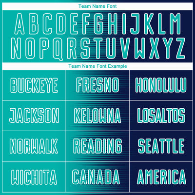 Custom Navy Aqua-White Gradient Line Sublimation Soccer Uniform Jersey