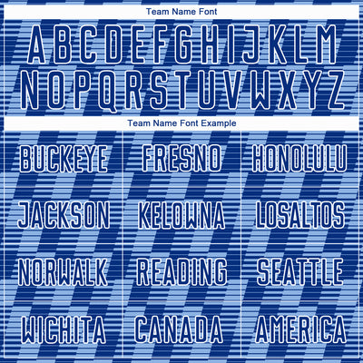 Custom Royal Light Blue-White Line Sublimation Soccer Uniform Jersey