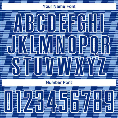 Custom Royal Light Blue-White Line Sublimation Soccer Uniform Jersey