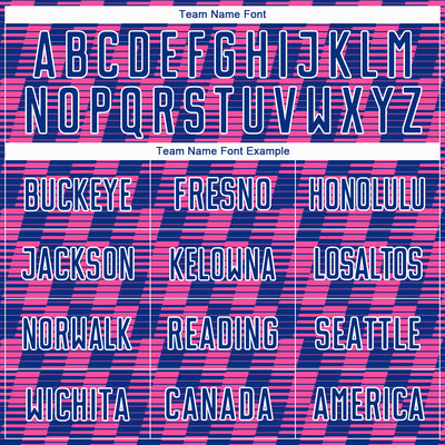 Custom Royal Pink-White Line Sublimation Soccer Uniform Jersey