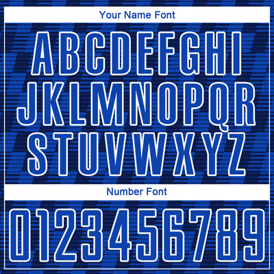 Custom Navy Thunder Blue-White Line Sublimation Soccer Uniform Jersey