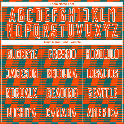 Custom Orange Teal-White Line Sublimation Soccer Uniform Jersey