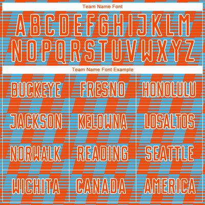 Custom Orange Sky Blue-White Line Sublimation Soccer Uniform Jersey