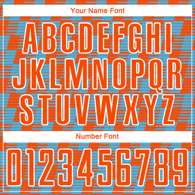 Custom Orange Sky Blue-White Line Sublimation Soccer Uniform Jersey