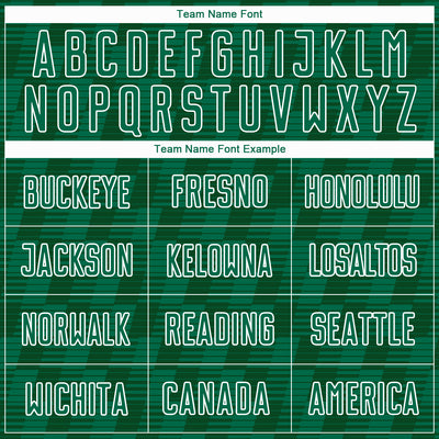 Custom Kelly Green Green-White Line Sublimation Soccer Uniform Jersey