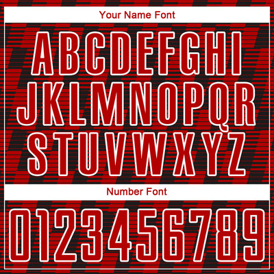 Custom Black Red-White Line Sublimation Soccer Uniform Jersey