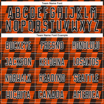 Custom Black Orange-White Line Sublimation Soccer Uniform Jersey