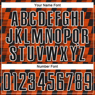 Custom Black Orange-White Line Sublimation Soccer Uniform Jersey