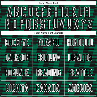 Custom Black Kelly Green-White Line Sublimation Soccer Uniform Jersey