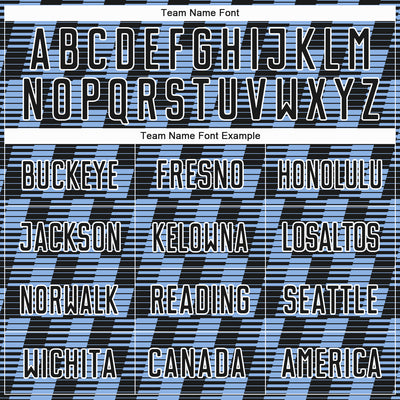 Custom Black Light Blue-White Line Sublimation Soccer Uniform Jersey